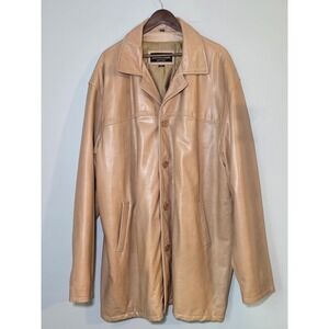 Vintage Ambition New York Men's Leather Jacket  Size 6XL Brown Tan Pockets